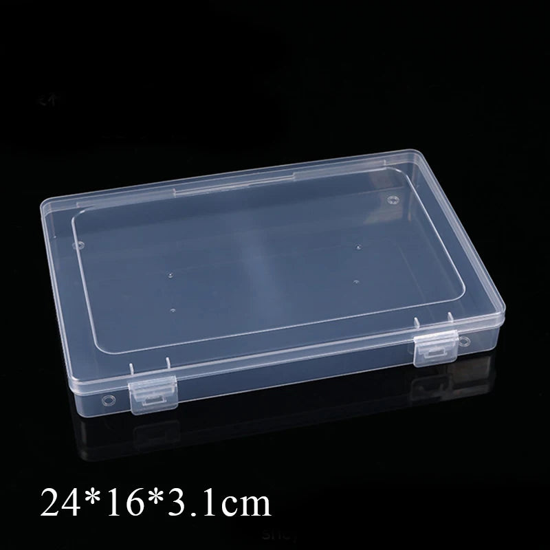 Caja translúcida Rectangular, caja de almacenamiento fuerte y duradera, cajas de plástico de embalaje, estuche de almacenamiento multifuncional impermeable a prueba de polvo