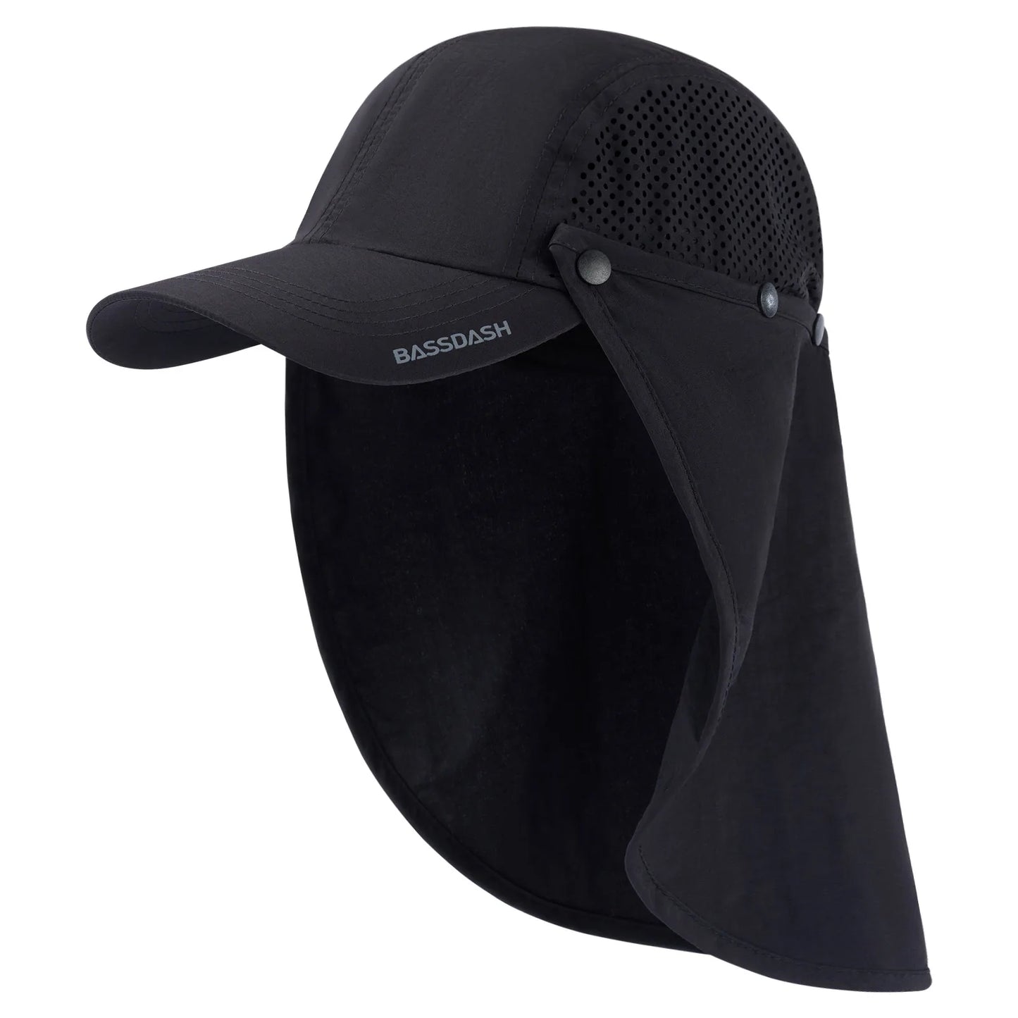 Sombrero de pesca BASSDASH plegable UPF 50+ con solapa desmontable
