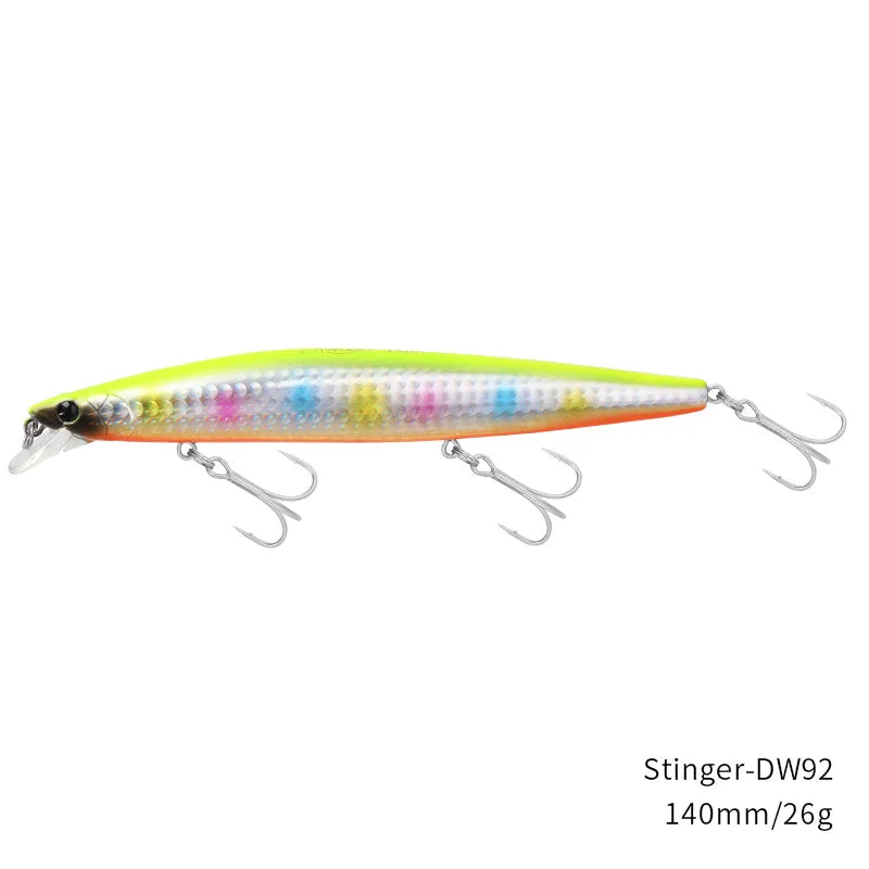 Señuelo de pesca TSURINOYA Stinger 140S, pececillo hundido DW92 140mm 26g, lubina de agua salada
