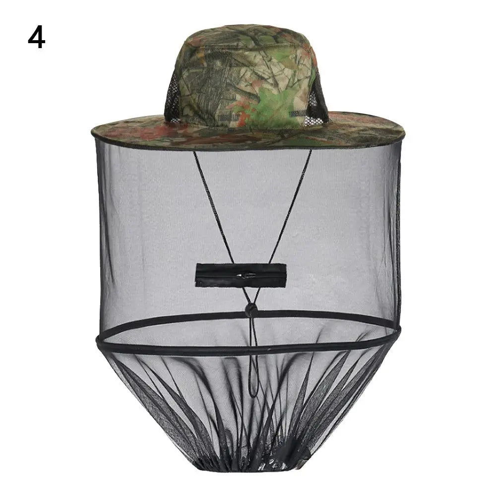 Sombrero repelente de insectos con protección solar y red invisible