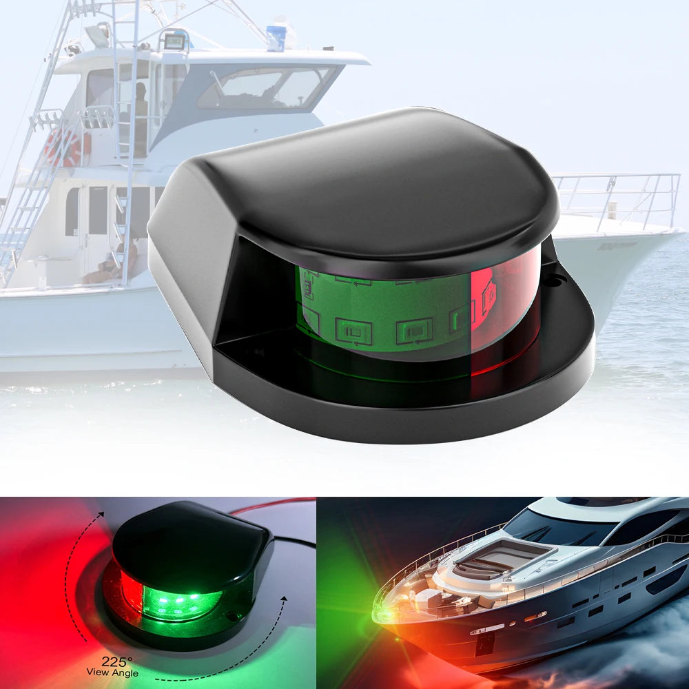 Luces de navegación para barcos marinos, luces laterales LED impermeables de 12V, luces de estribo de puerto rojo y verde para yate, barco de pesca