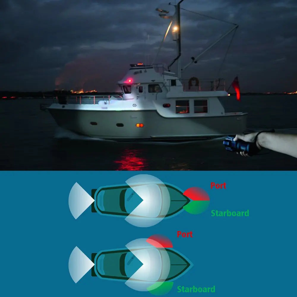 Luz de navegación para yates Luz LED impermeable con sonido marino Luz de navegación Luz marina roja y verde 12V 24V 2 uds