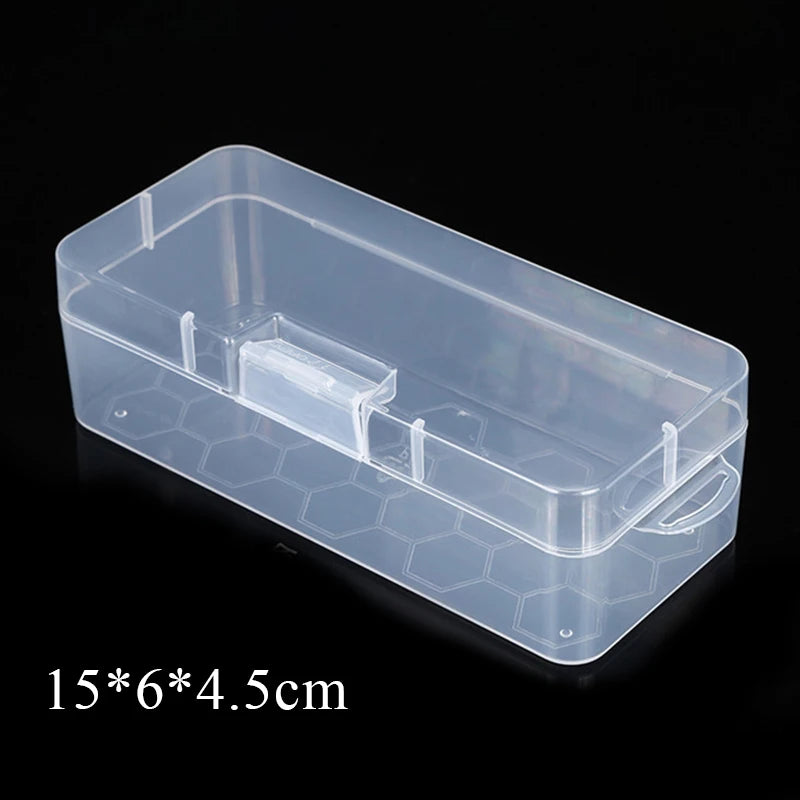 Caja translúcida Rectangular, caja de almacenamiento fuerte y duradera, cajas de plástico de embalaje, estuche de almacenamiento multifuncional impermeable a prueba de polvo