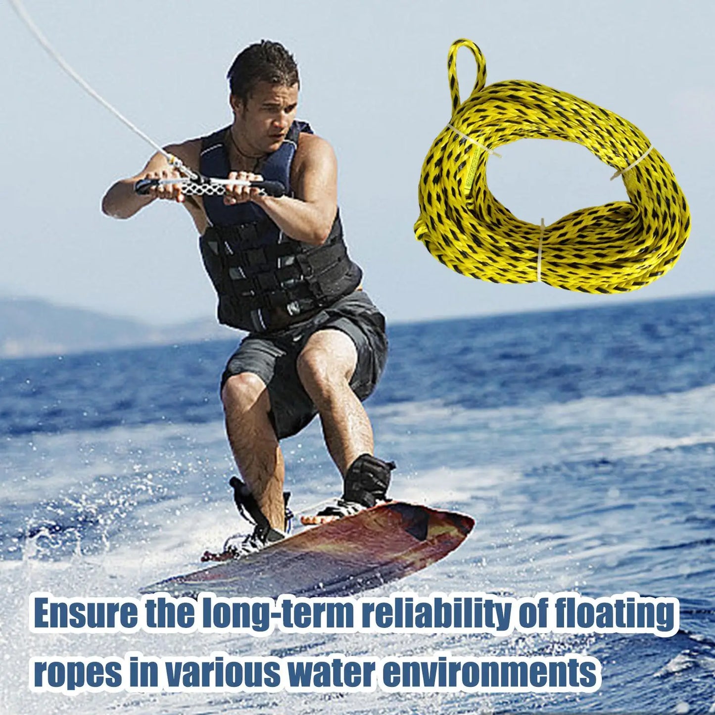 Cuerda flotante segura profesional, equipo de remolque inflable para canotaje, esquí, Wakeboarding, rodillera, accesorios para deportes acuáticos