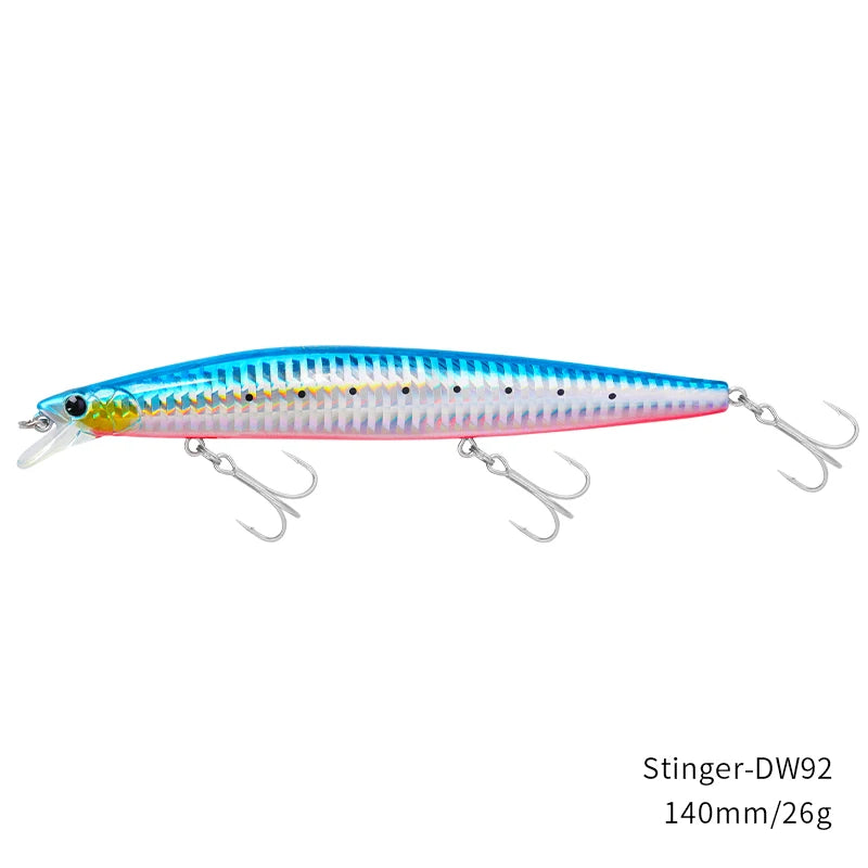 Señuelo de pesca TSURINOYA Stinger 140S, pececillo hundido DW92 140mm 26g, lubina de agua salada
