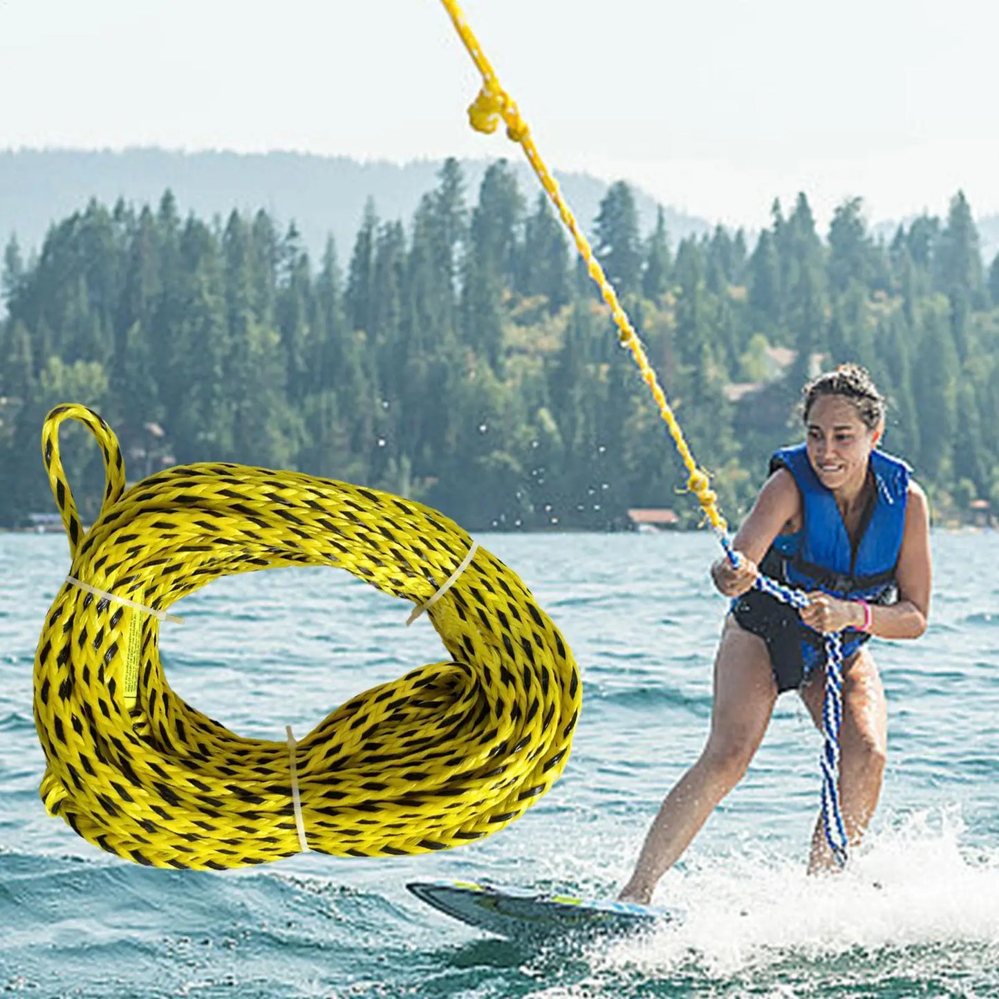 Cuerda flotante segura profesional, equipo de remolque inflable para canotaje, esquí, Wakeboarding, rodillera, accesorios para deportes acuáticos