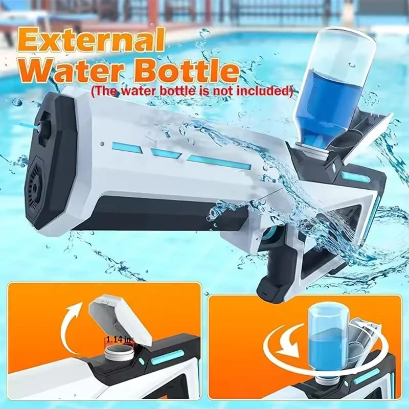 Pistolas de agua eléctricas para adultos y niños, potentes chorros automáticos con succión de agua, juguete de playa al aire libre para verano, regalo para niños