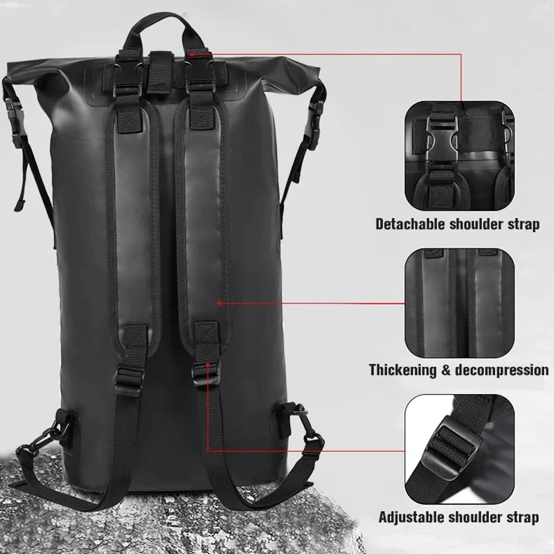 Mochila seca impermeable 25L/30L Scione – Trekking, rafting y natación