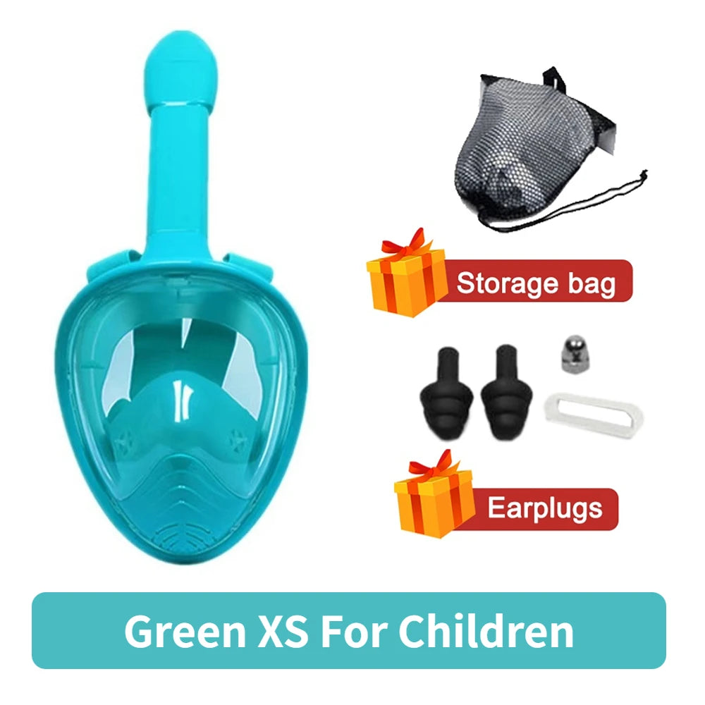 Máscara de buceo profesional para esnórquel, máscara de snorkel de cara completa subacuática, gafas antiniebla para niños y adultos, equipo de natación