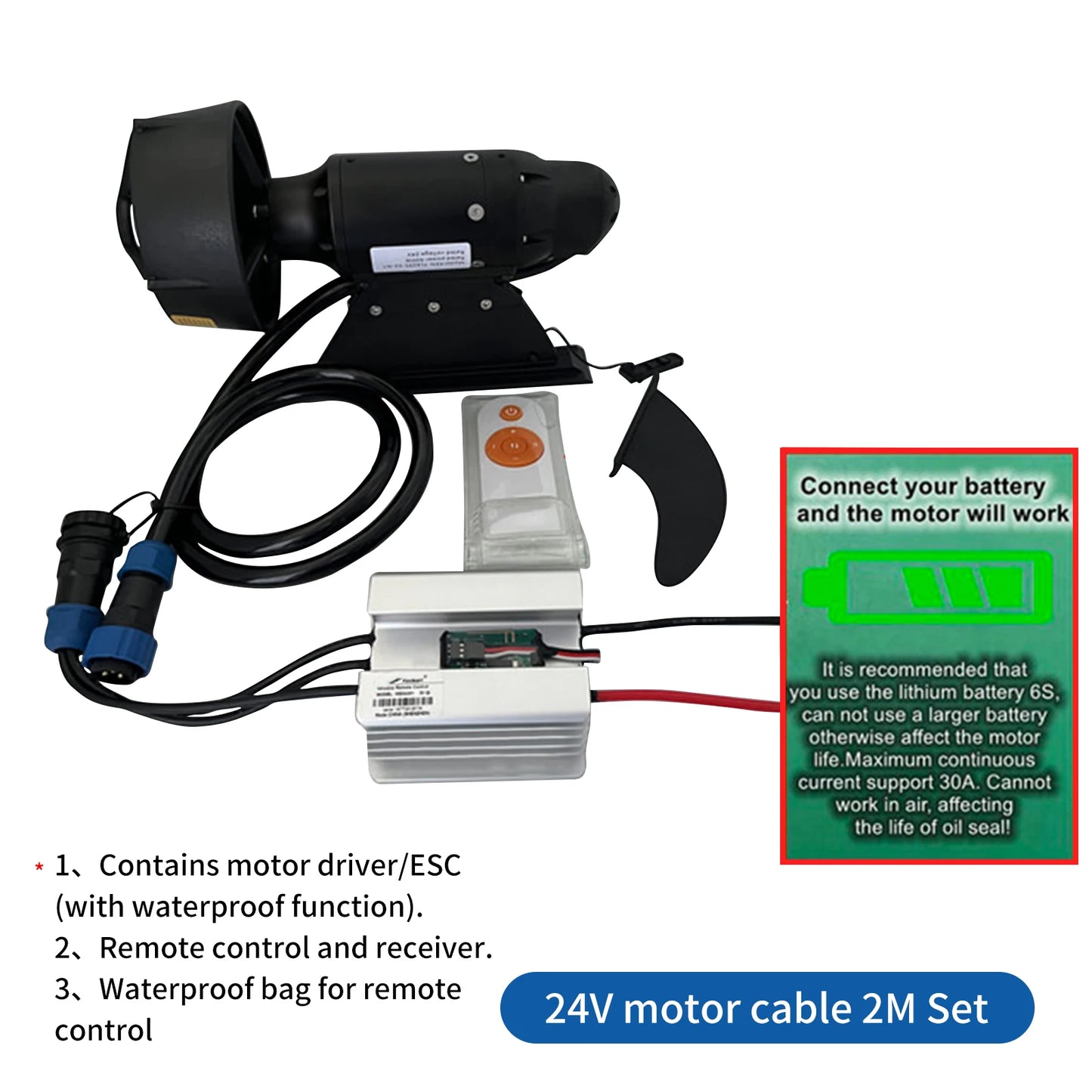 Aleta eléctrica subacuática Kedean 380 W/600 W – Motor brushless para SUP, surf y kayak