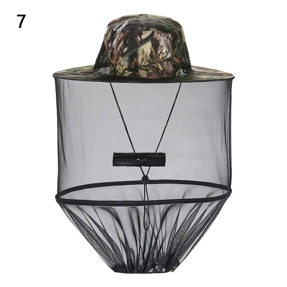 Sombrero repelente de insectos con protección solar y red invisible