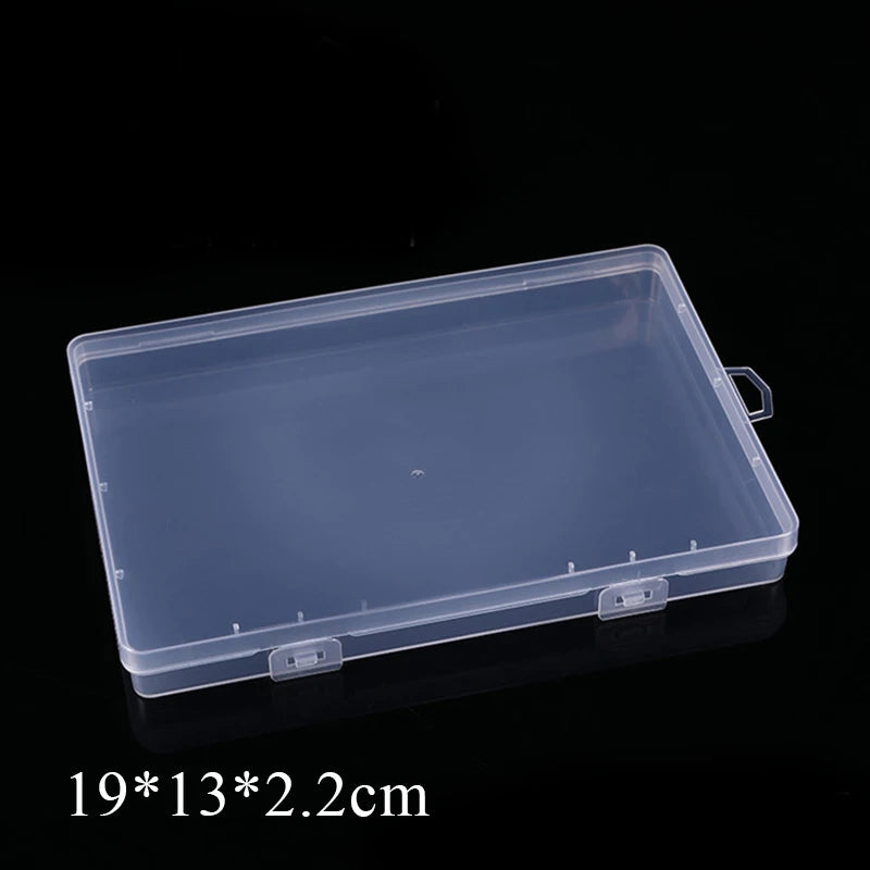 Caja translúcida Rectangular, caja de almacenamiento fuerte y duradera, cajas de plástico de embalaje, estuche de almacenamiento multifuncional impermeable a prueba de polvo