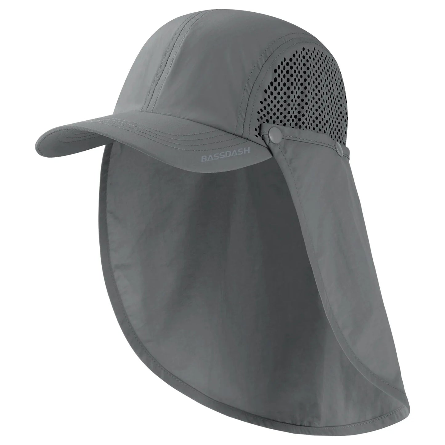 Sombrero de pesca BASSDASH plegable UPF 50+ con solapa desmontable
