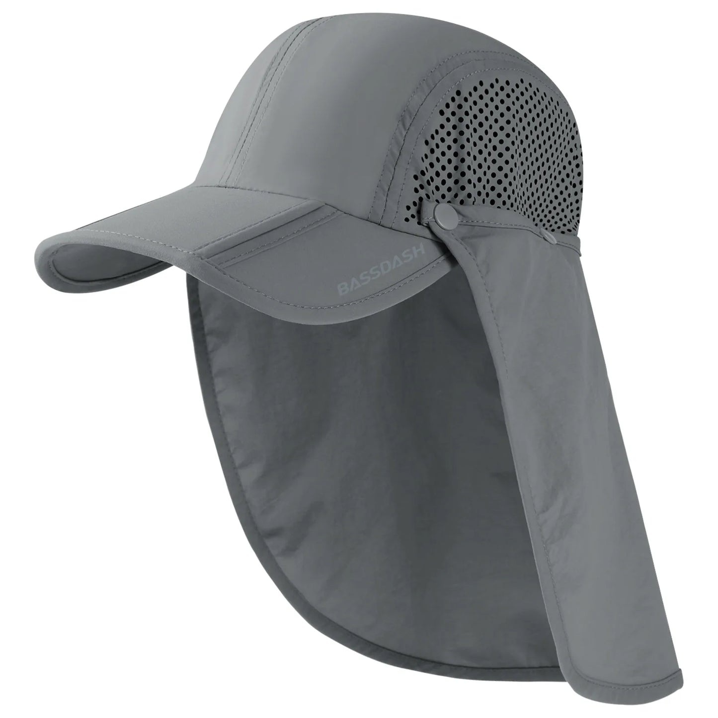 Sombrero de pesca BASSDASH plegable UPF 50+ con solapa desmontable