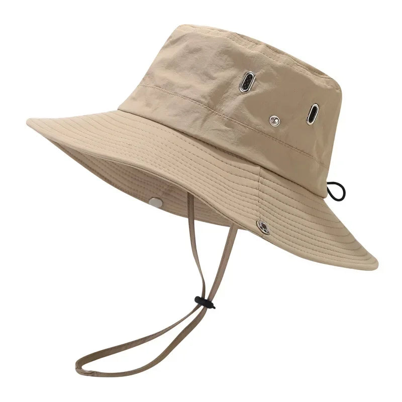 Sombrero impermeable con protección UV para pesca y aventura al aire libre