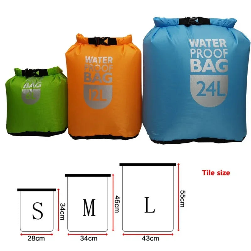 Bolsa seca impermeable Moonbiffy 6L/12L/24L – Kayak, trekking y playa