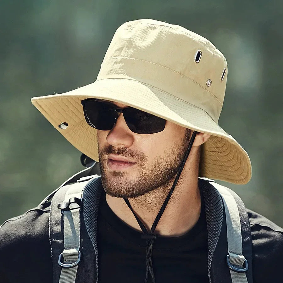 Sombrero impermeable con protección UV para pesca y aventura al aire libre