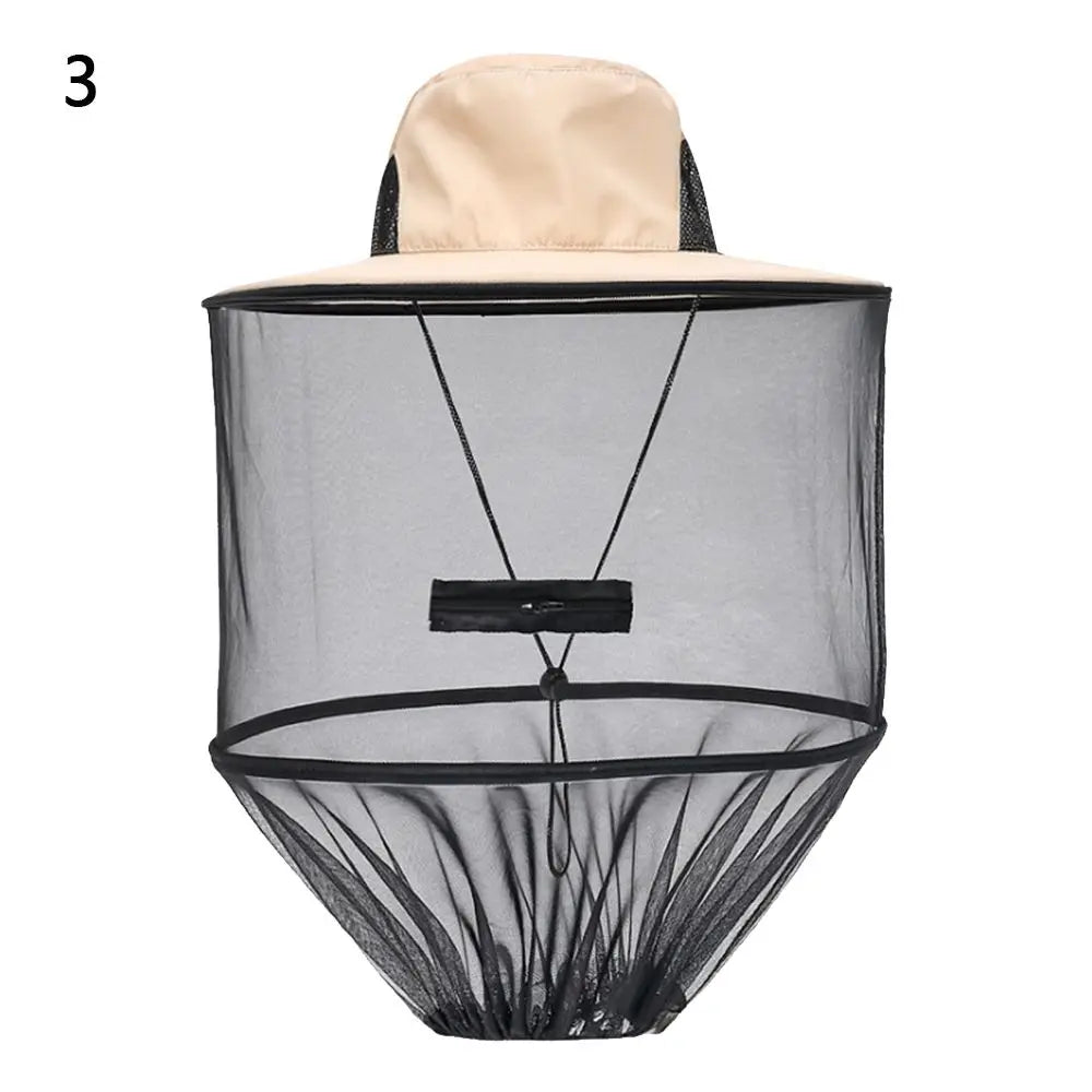 Sombrero repelente de insectos con protección solar y red invisible