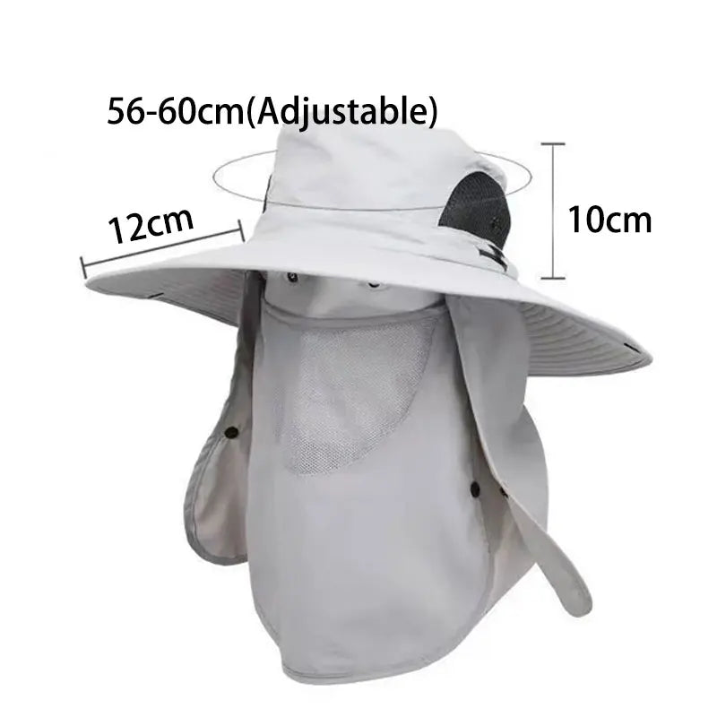 Sombrero de pesca ajustable al aire libre con protección solar