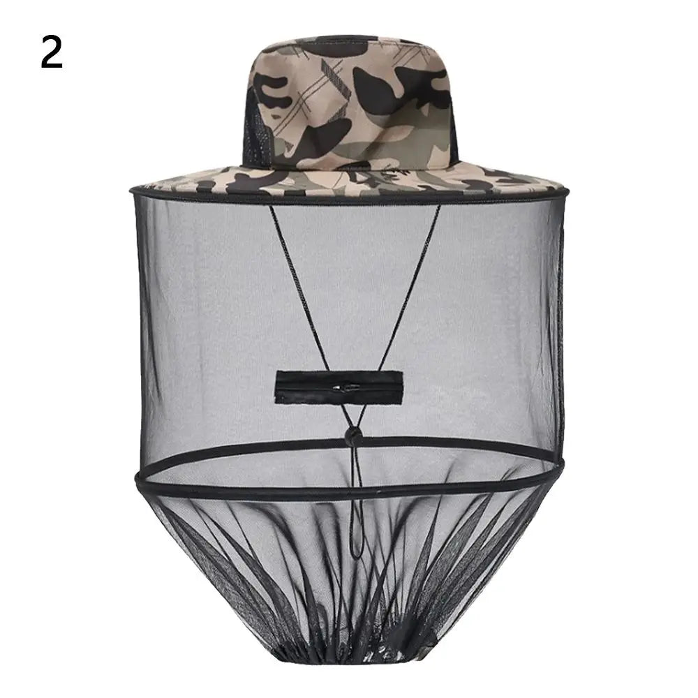 Sombrero repelente de insectos con protección solar y red invisible
