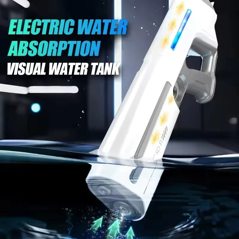 Pistolas de agua eléctricas para adultos y niños, potentes chorros automáticos con succión de agua, juguete de playa al aire libre para verano, regalo para niños