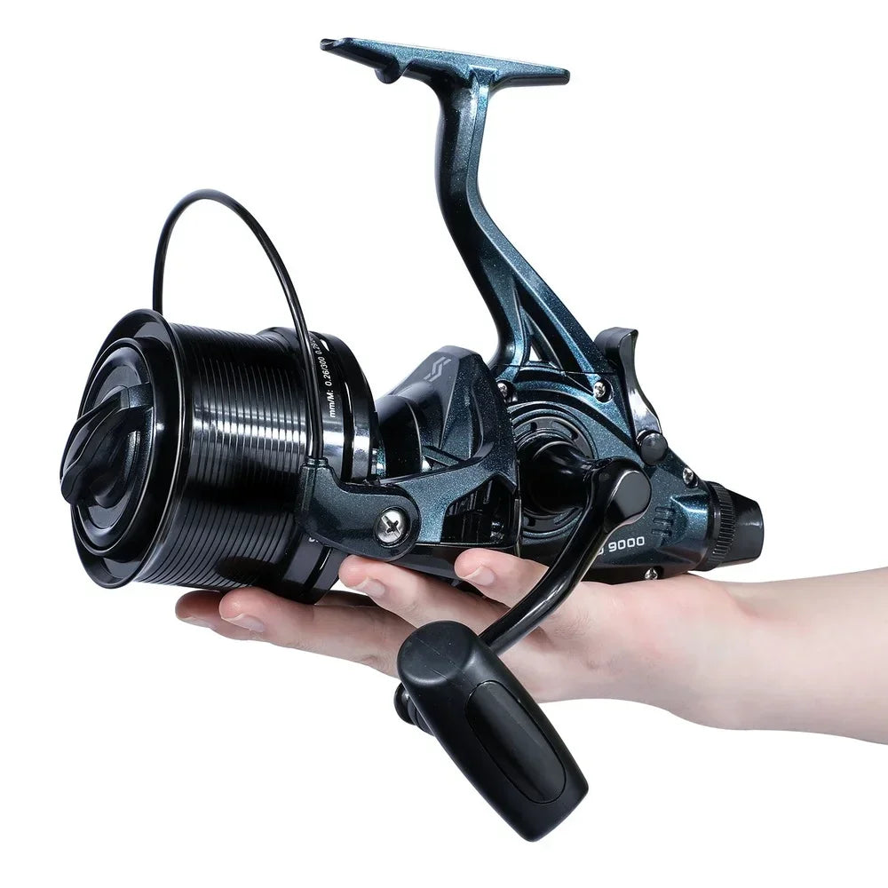 Carrete giratorio de metal SOUGAYLANG completo 9000‑12000 para pesca de mar, jigging y trolling de largo alcance