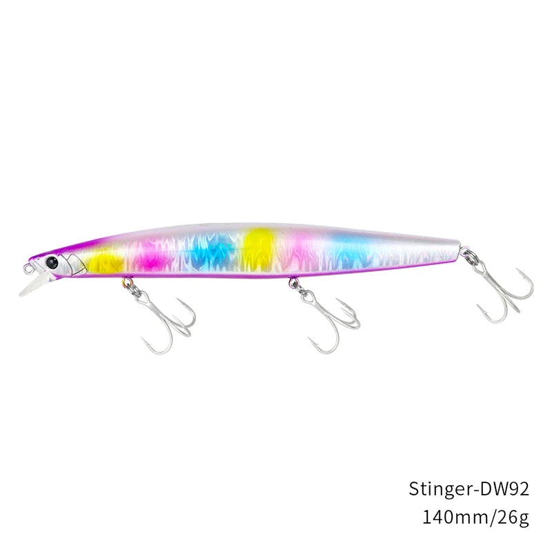Señuelo de pesca TSURINOYA Stinger 140S, pececillo hundido DW92 140mm 26g, lubina de agua salada