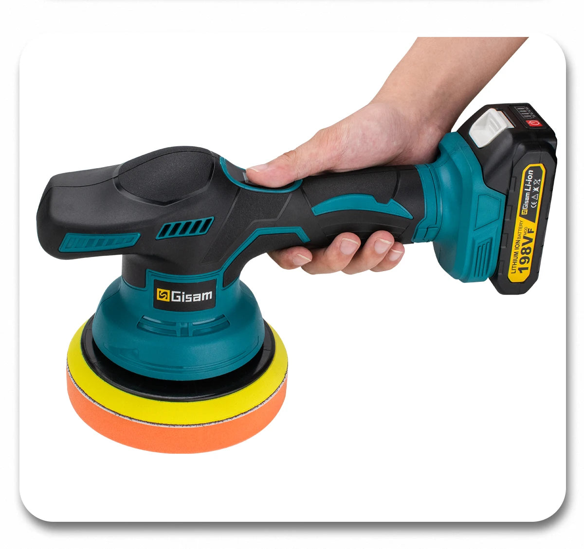 Gami-pulidor de coche inalámbrico, 8 engranajes, ajustable, eléctrico, encerado, lijado, sellado, herramienta eléctrica compatible con Pin de batería Makita de 18v