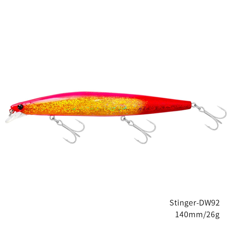 Señuelo de pesca TSURINOYA Stinger 140S, pececillo hundido DW92 140mm 26g, lubina de agua salada