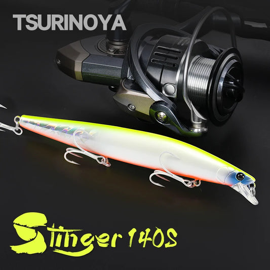Señuelo de pesca TSURINOYA Stinger 140S, pececillo hundido DW92 140mm 26g, lubina de agua salada