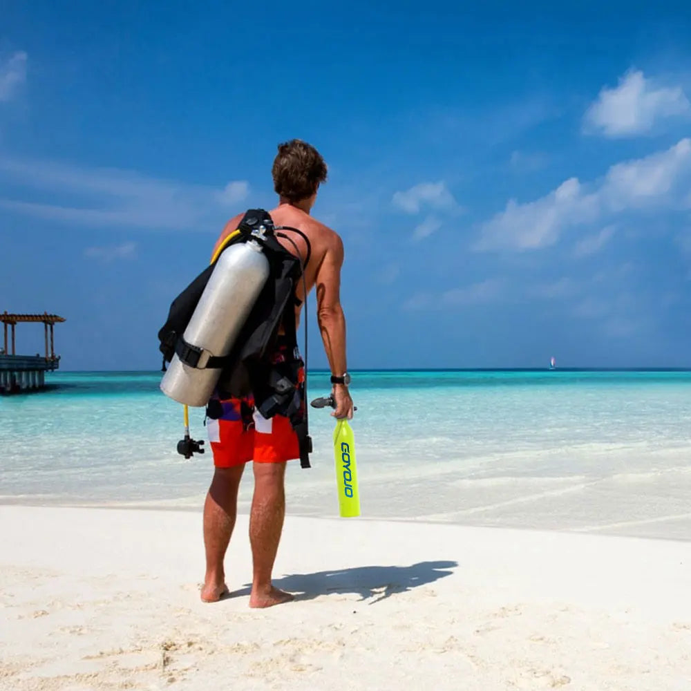 Mini tanque de buceo subacuático 0,5 L – Oxígeno portátil para pesca y aventura