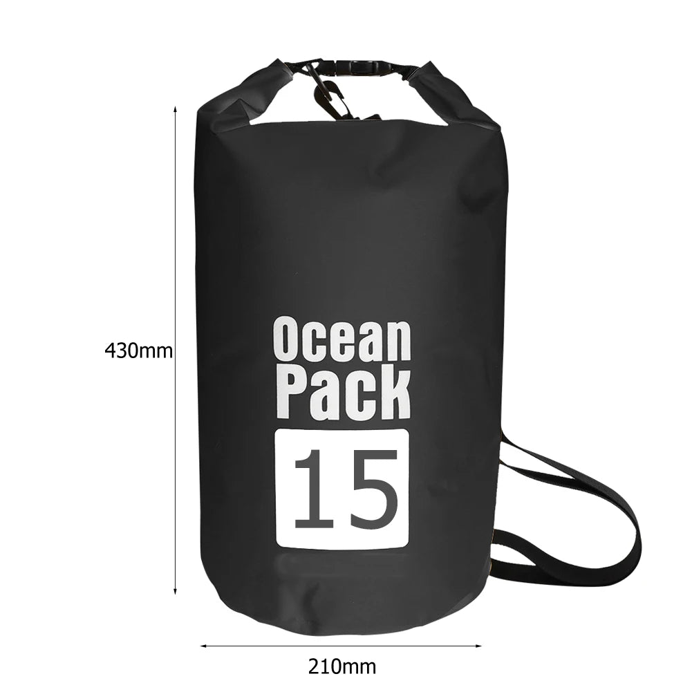 Bolsa seca impermeable 2L–15L para playa, kayak, trekking y natación