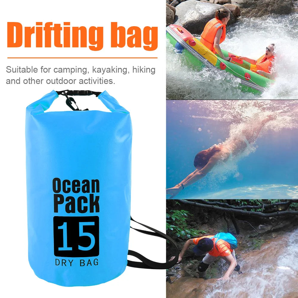 Bolsa seca impermeable 2L–15L para playa, kayak, trekking y natación