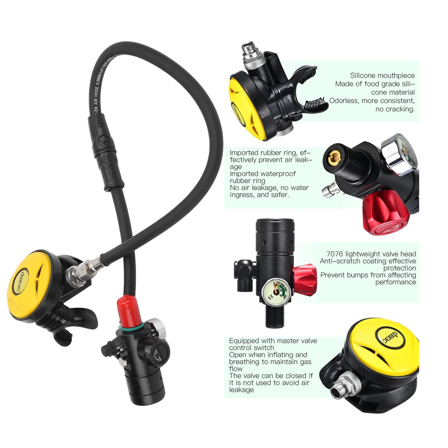 Kit de buceo portátil DIDEEP 1L – Cilindro de oxígeno, snorkel, gafas y bolsa
