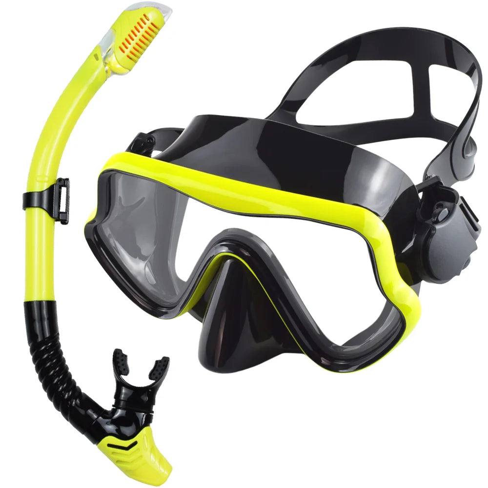 Kit de snorkel para adultos JoyMaySun – Máscara de vidrio templado y tubo de 43 cm