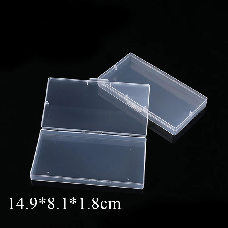Caja translúcida Rectangular, caja de almacenamiento fuerte y duradera, cajas de plástico de embalaje, estuche de almacenamiento multifuncional impermeable a prueba de polvo