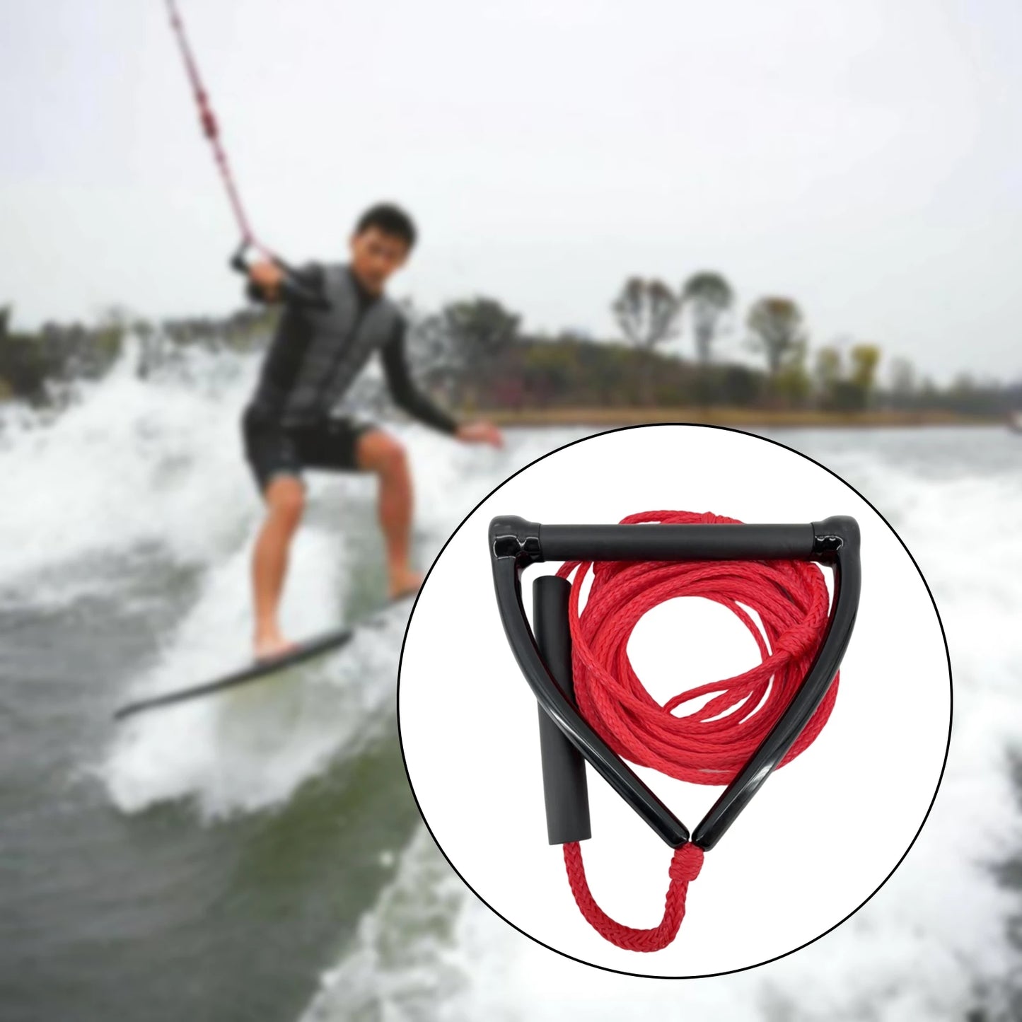 Cuerda para esquí acuático y wakeboard con mango flotante – 18m / 23m