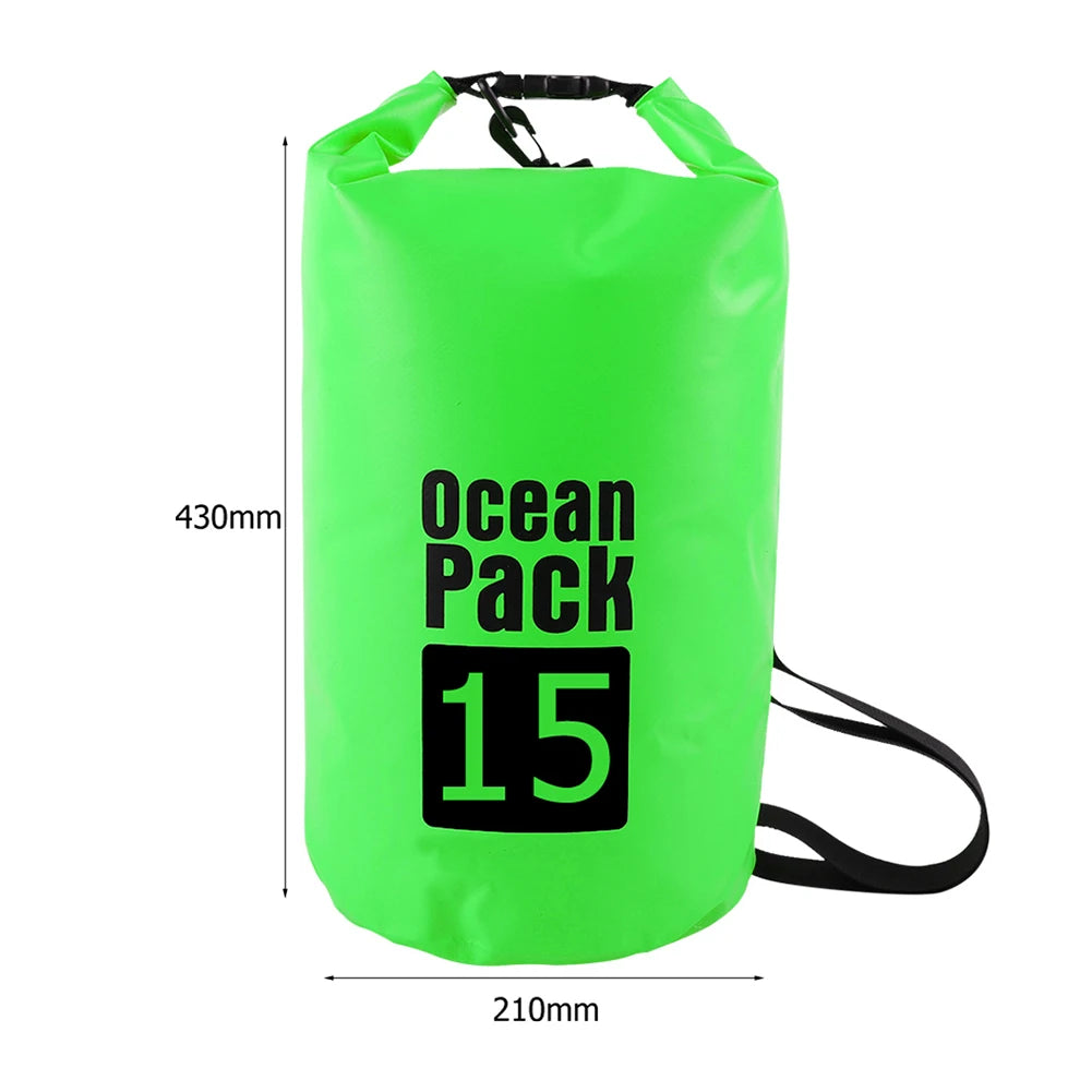 Bolsa seca impermeable 2L–15L para playa, kayak, trekking y natación
