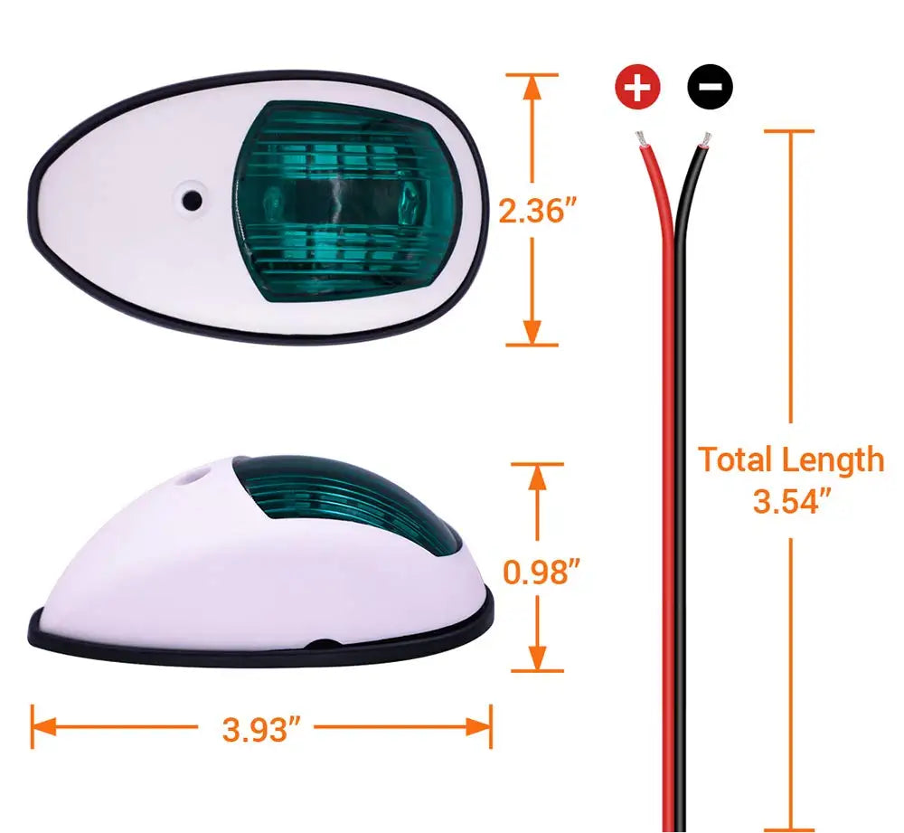 Luz de navegación para yates Luz LED impermeable con sonido marino Luz de navegación Luz marina roja y verde 12V 24V 2 uds