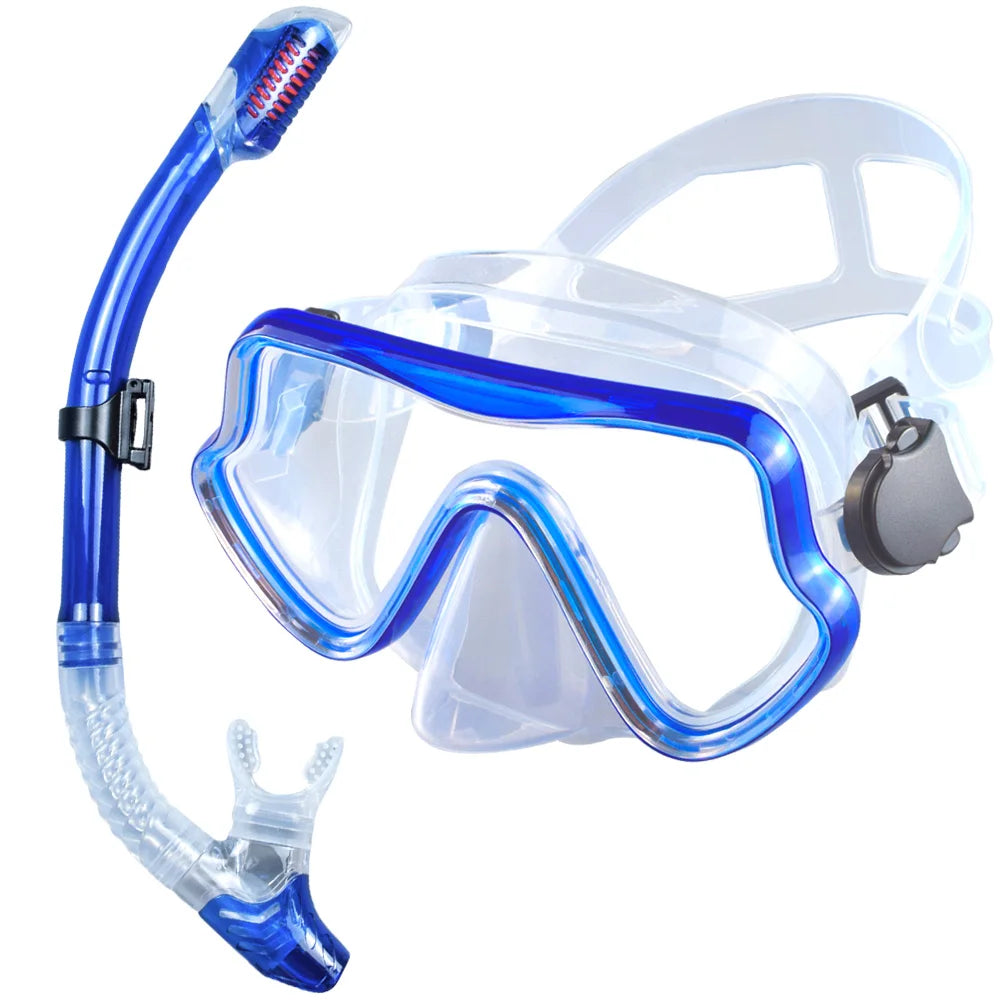 Kit de snorkel para adultos JoyMaySun – Máscara de vidrio templado y tubo de 43 cm