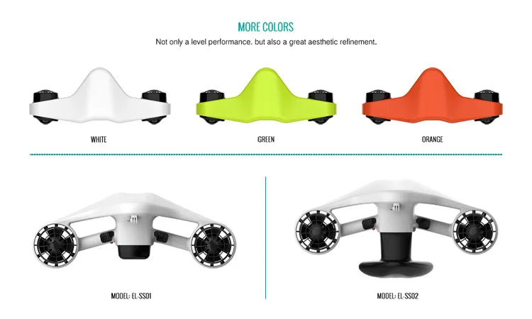 Manopla eléctrica alimentada por batería, patinete de chorro subacuático, propulsor duradero para natación y buceo, hélice flotante para Snorkel