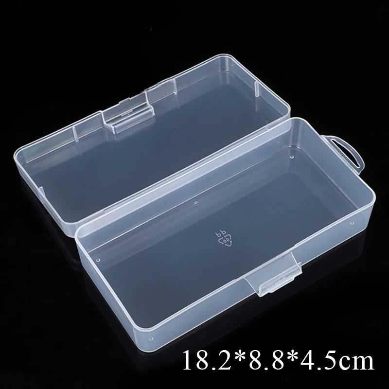 Caja translúcida Rectangular, caja de almacenamiento fuerte y duradera, cajas de plástico de embalaje, estuche de almacenamiento multifuncional impermeable a prueba de polvo