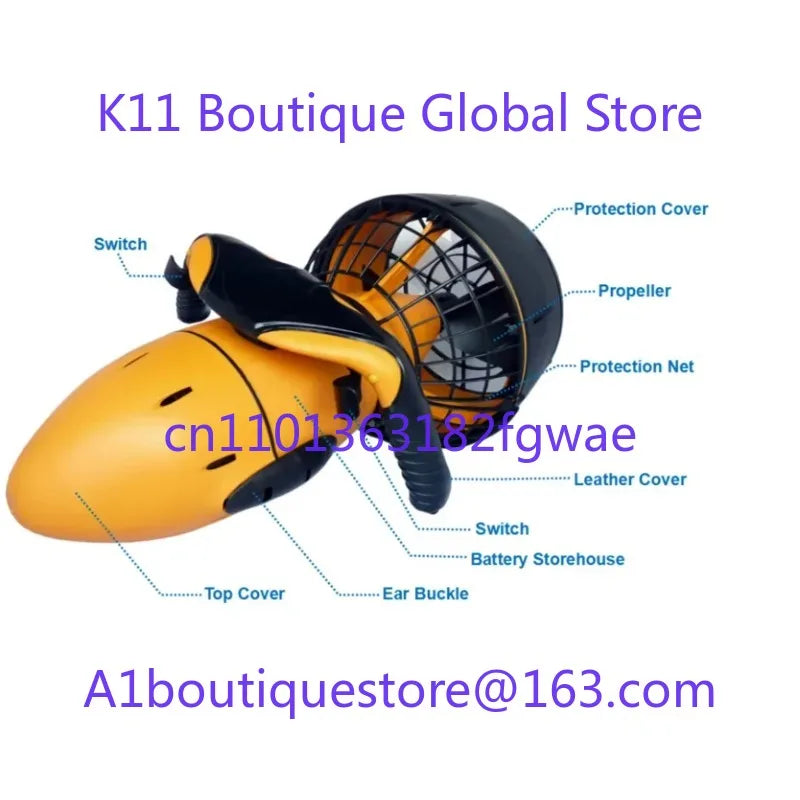 Patinete eléctrico subacuático para mar, hélice de velocidad para buceo, snorkel, piscina, equipo de propulsor para buceo, fiesta acuática