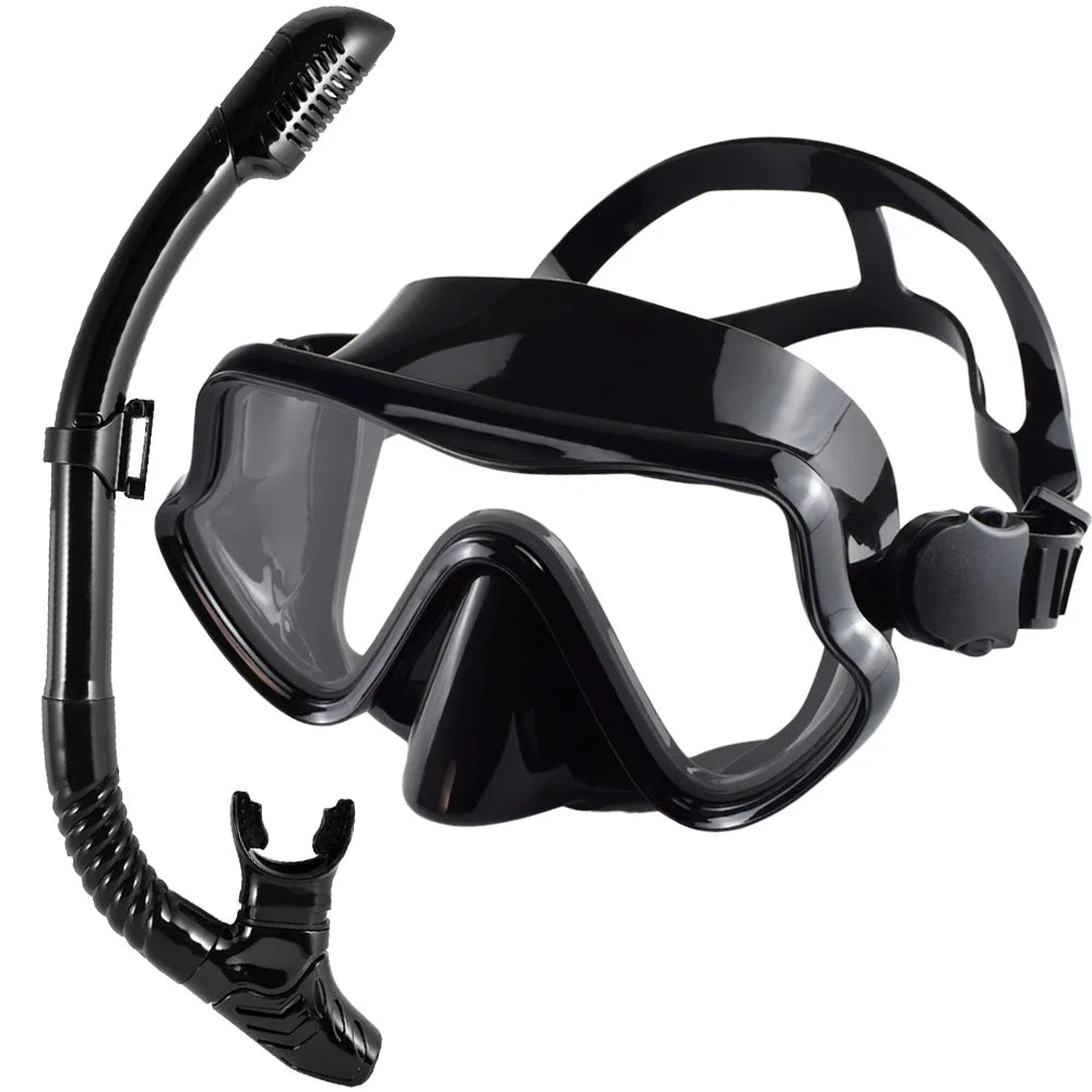 Kit de snorkel para adultos JoyMaySun – Máscara de vidrio templado y tubo de 43 cm