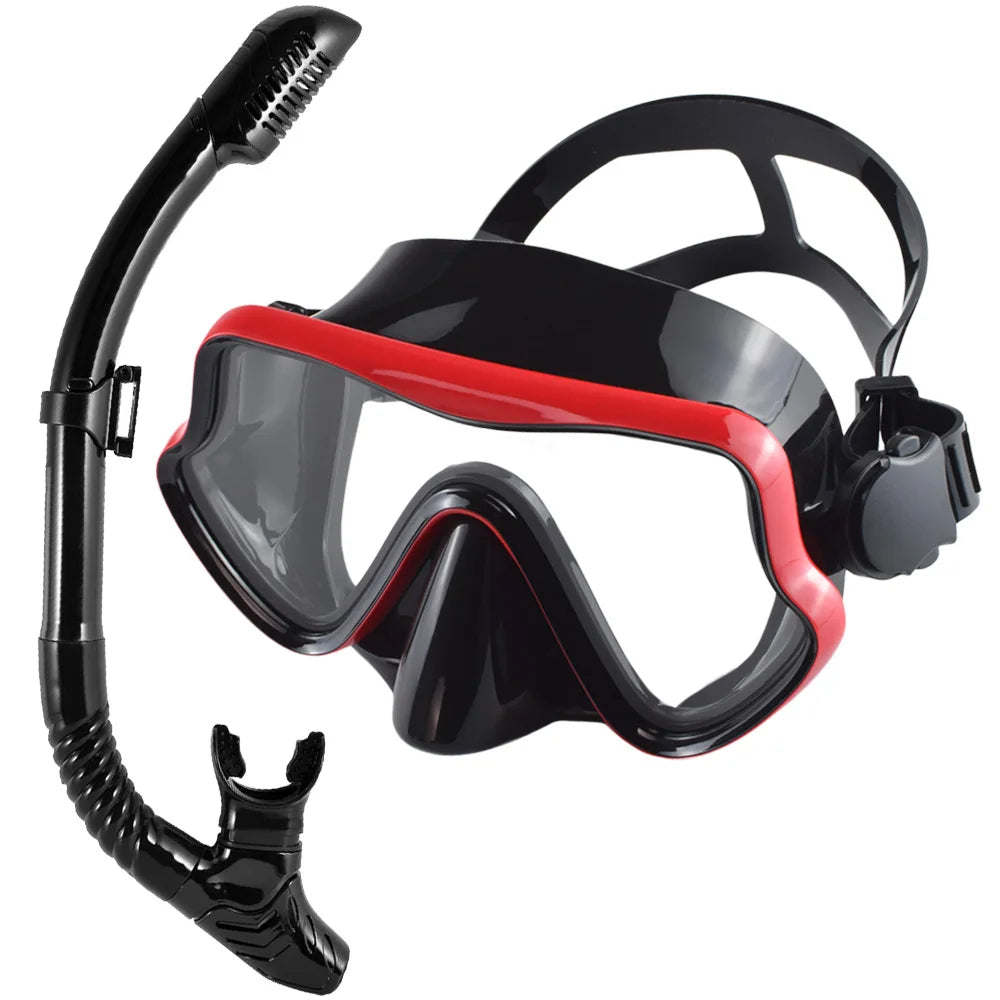 Kit de snorkel para adultos JoyMaySun – Máscara de vidrio templado y tubo de 43 cm