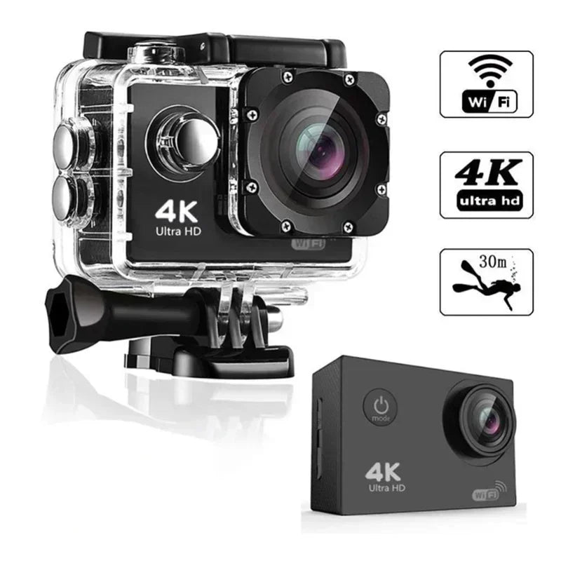 Cámara de acción Ultra HD 4K/30fps WiFi 2,0 pulgadas 170D casco impermeable bajo el agua grabación de vídeo ciclismo esquí cámaras deporte Cam