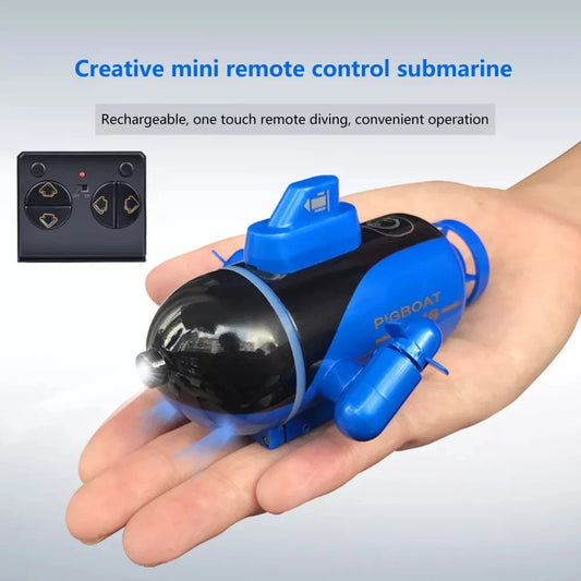 Mini submarino teledirigido con luz LED, barco de Radio Control, carga impermeable, submarino alimentado por energía Nuclear, modelo de regalo, juguetes para niños, nuevo