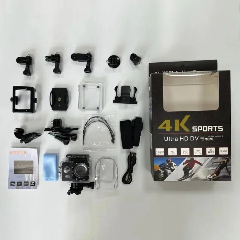 Cámara de acción Ultra HD 4K/30fps WiFi 2,0 pulgadas 170D casco impermeable bajo el agua grabación de vídeo ciclismo esquí cámaras deporte Cam