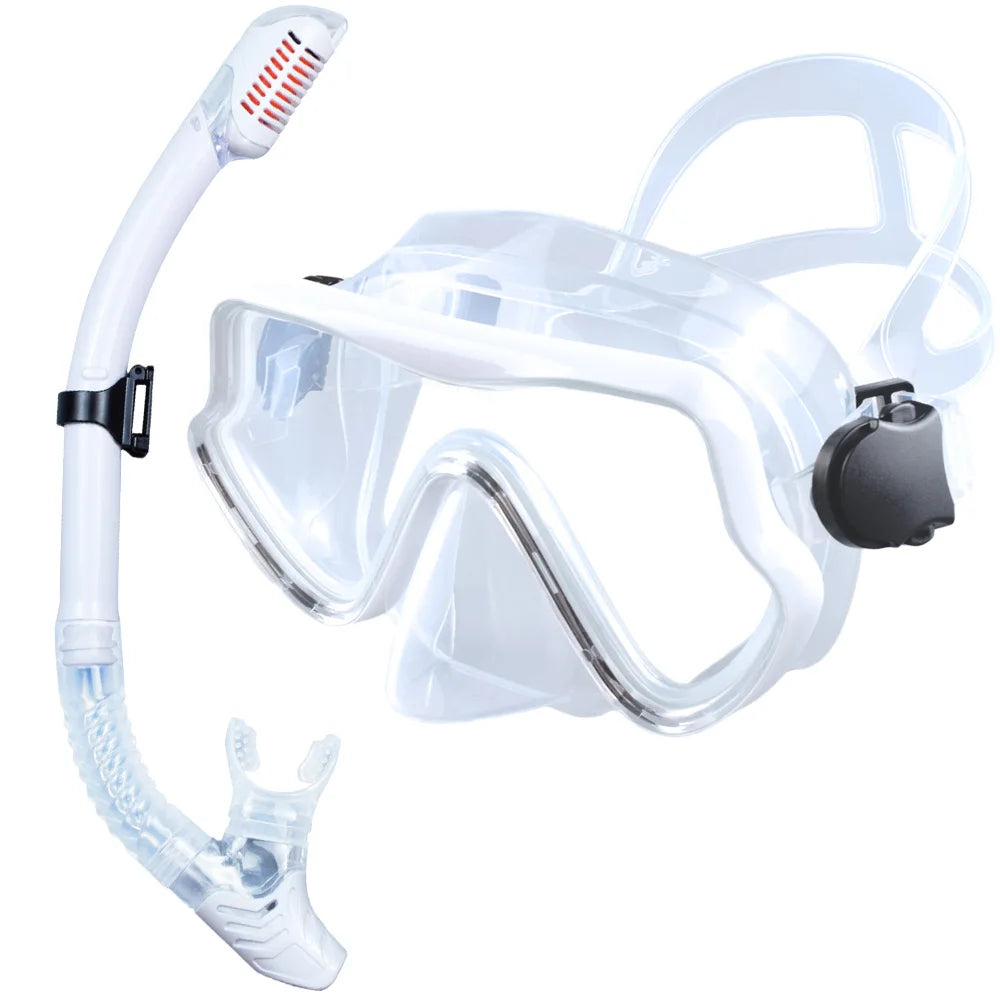 Kit de snorkel para adultos JoyMaySun – Máscara de vidrio templado y tubo de 43 cm