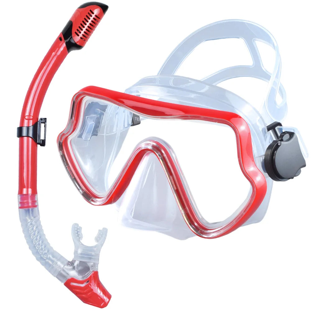 Kit de snorkel para adultos JoyMaySun – Máscara de vidrio templado y tubo de 43 cm